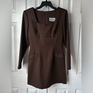 NWOT Dark Brown Long Sleeve Dress